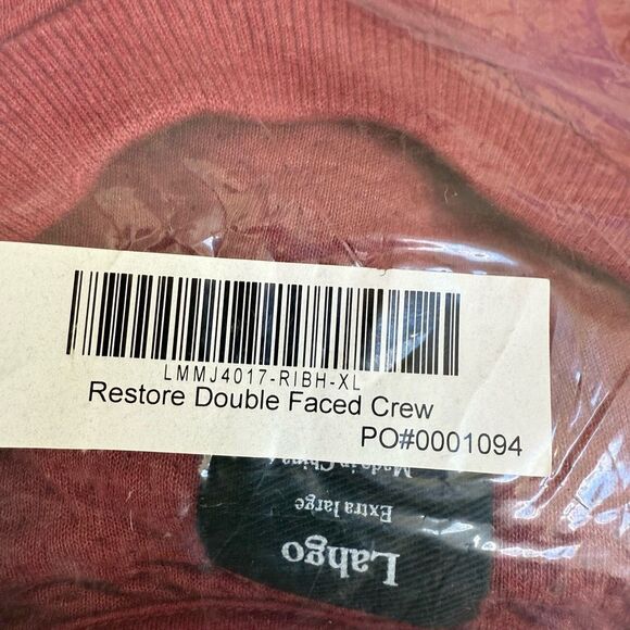 Lunya Lahgo Restore Double Face Crew Neck Sweater Maroon Mens size XL New - Picture 6 of 6